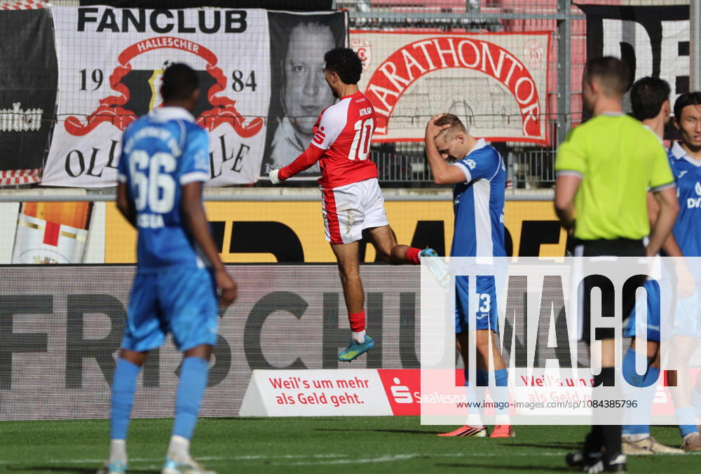 Halle Saale Sachsen Anhalt Leuna Chemie Stadion Fußball Hallescher FC Halle HFC Regionalliga Nordost 4. Liga Männer Saison 2026 2027 12. Spieltag HFC- RSV Eintracht Tor das 1:0 durch Osman Atilgan (Hallescher FC) hfc Jubel