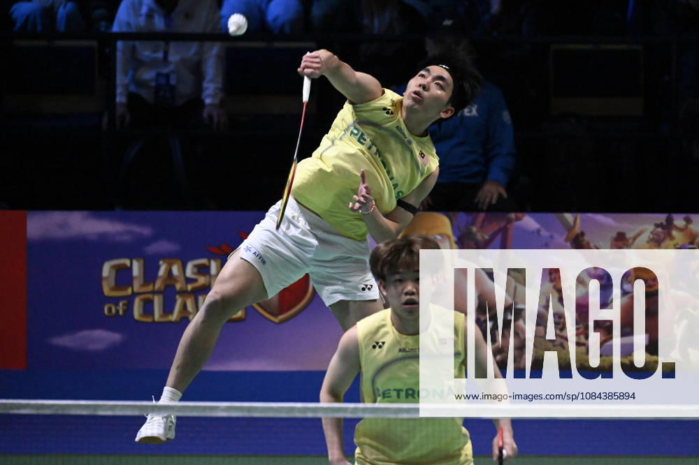 Aaron Tai (R) and Yap Roy King (L) of Malaysia during their men s doubles match against Tsai Fu Cheng and Lai Po Yu of Taiwan (not pictured) during the finals at the badminton Clash of Clans Arctic Open 2026 tournament in Vantaa, Finland, on October 11, 2026. - ANTTI AIMO-KOIVISTO Finland mobCASFcmxU