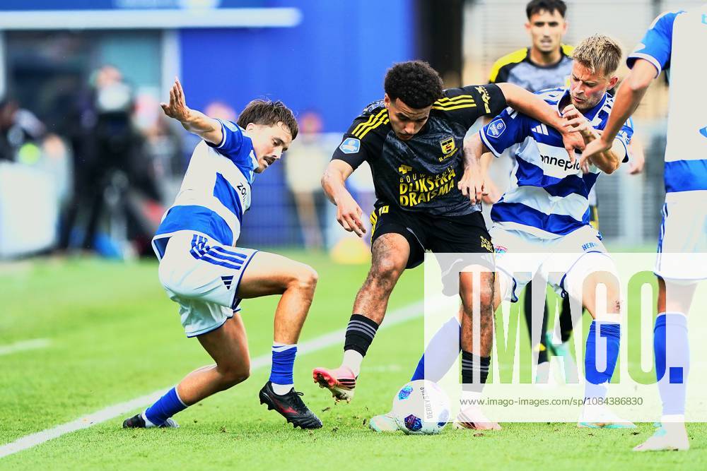 2026-10-11 VriendenLoterij Eredivisie: PEC Zwolle v SC Cambuur ZWOLLE, NETHERLANDS - OCTOBER 11: Ryan Thomas and Simon Graves of PEC Zwolle and Rafik El Arguioui of SC Cambuur during the VriendenLoterij Eredivisie match between PEC Zwolle and SC Cambuur at Mac3Park Stadion on October 11, 2026 in Zwolle, Netherlands. Zwolle Mac3Park Stadion Netherlands Content not available for redistribution in The Netherlands directly or indirectly through any third parties.