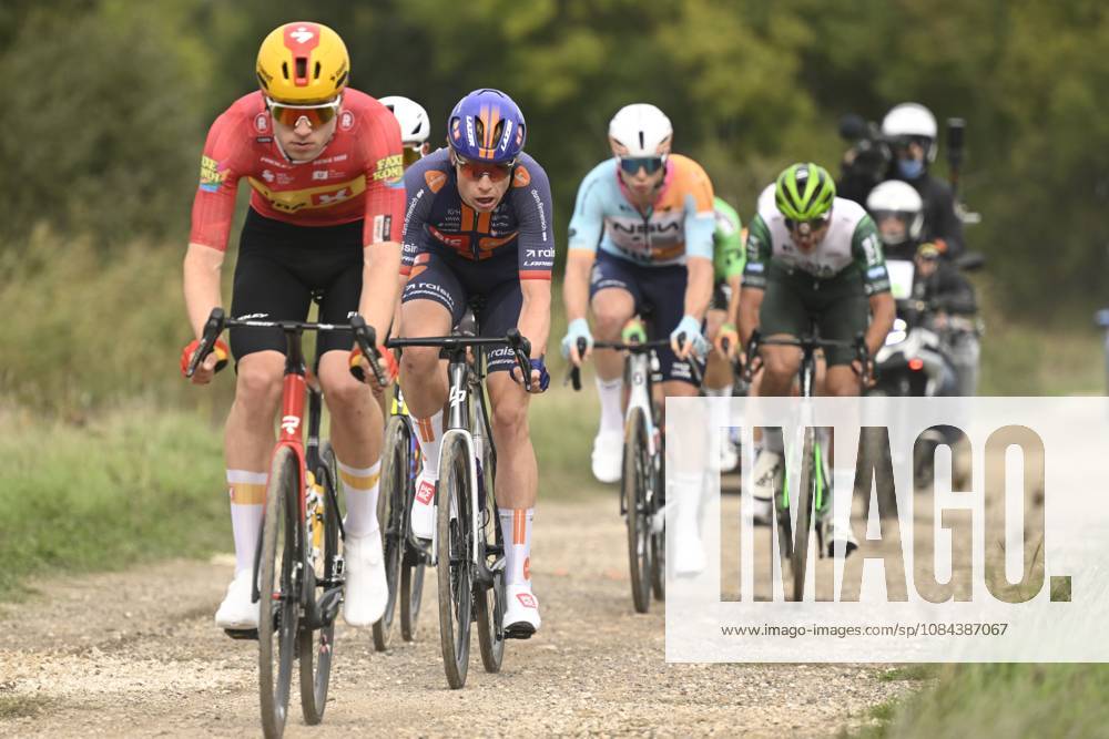 Paris Tours 2026 Cycling Race TOURS, FRANCE - OCTOBER 11 : Ingebrigtsen Storm (NOR) of Uno-X Mobility, Van Den Berg Julius (NED) of Team Picnic PostNL during the 120th edition of Paris Tours an UCI ProSeries 1.Pro one day cycling road race for Men Elite of 216.2 km with start in Chartres and finish in Tours on October 11, 2026 in Tours, France, 11 10 2026 ( Motordriver Guy De Vuyst - Tours France