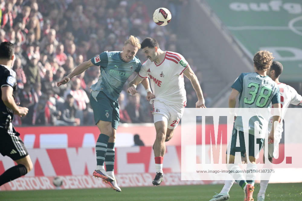 Isac Lidberg (Borussia Mönchengladbach), li., gegen Luka Lochoshvili (1.FC Koeln) 11.10.2026, Fussball 1. Bundesliga, Saison 2026 2027, 5. Spieltag, 1. FC Köln - Borussia Mönchengladbach DFL regulations prohibit any use of photographs as image sequences and or quasi-video Koeln Rhein-Energie-Stadion Nordrhein Westfalen Deutschland