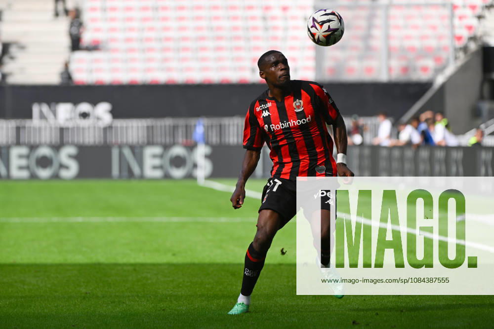 Niels Nkounkou (OGCN) - Ligue 1 McDonalds match between OGC Nice and Racing Club de Strasbourg Alsace on October 11, 2026 at the Allianz Riviera Stadium in Nice.