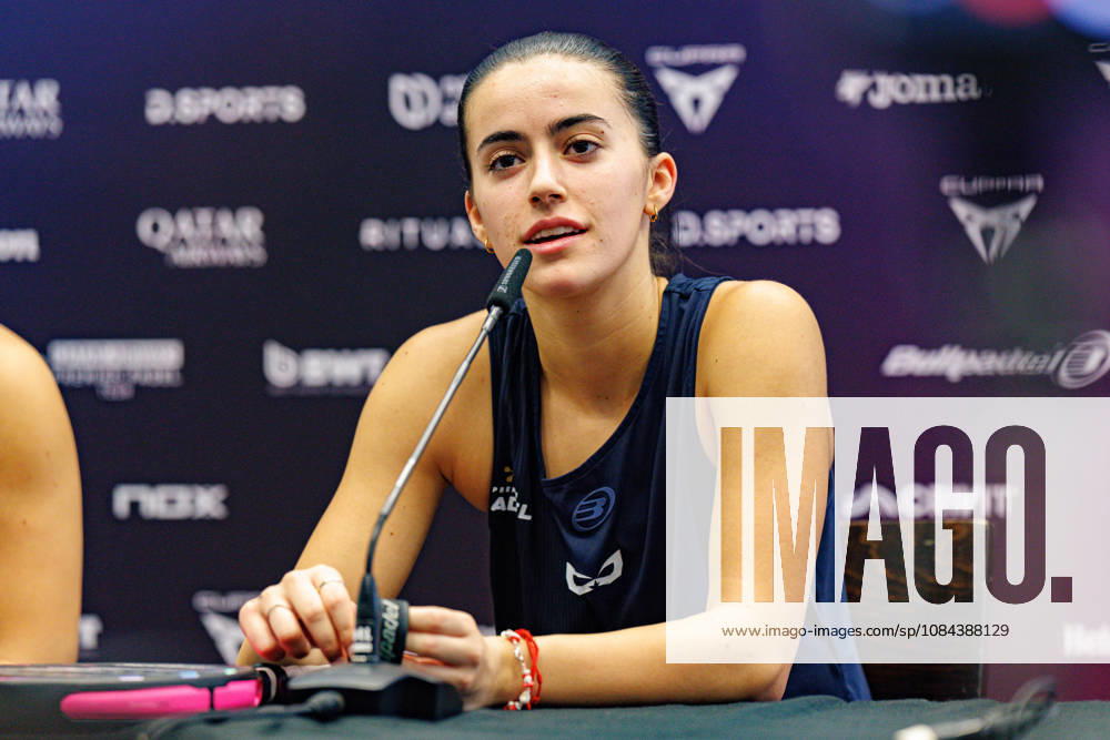 DÜSSELDORF, GERMANY - 11 OCTOBER 2026: Image shows press conference, PK, Pressekonferenz of Martina Calvo (ESP) and Claudia Fernandez Sanchez (ESP) during CUPRA Germany Premier Padel P2 2026 Day 8: Finals at CASTELLO Düsseldorf on 11 10 2026 in Düsseldorf, Germany. Germany
