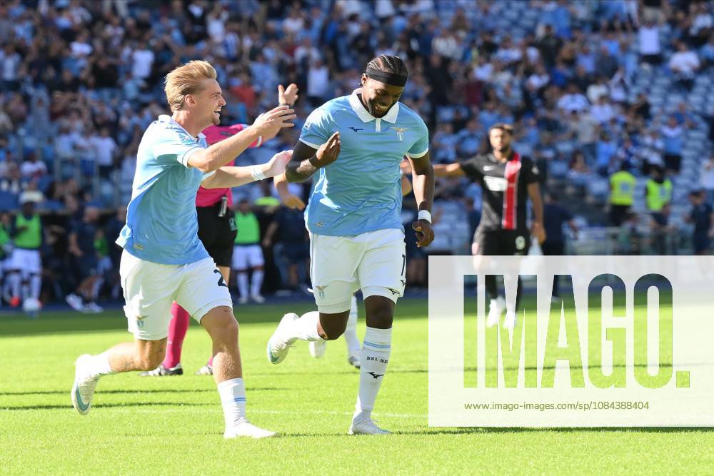 Foto IPP Luciano Adriani Roma 11 10 2026 Campionato di calcio Serie A Tim 2026-2027 Lazio vs Monza Nella foto: Esultanza dopo il gol di Nuno Tavares con Kenneth Taylor a sinistra Italy Photo Press - World Copyright Roma italy Italia ITALY