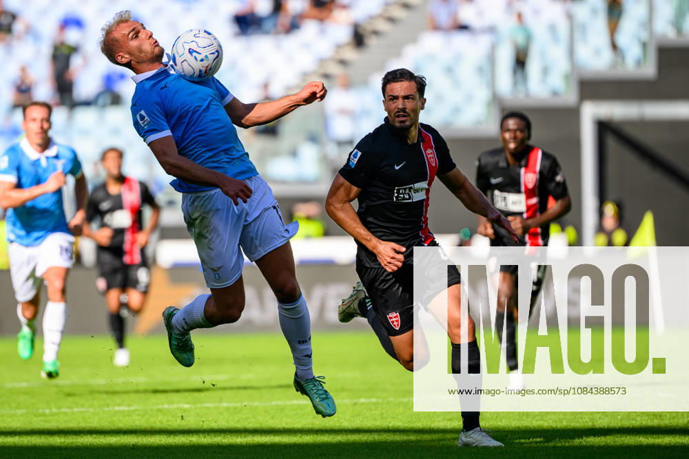 Gustav Isaksen of SS Lazio and Andrea Carboni of AC Monza during the Serie A 2026 2027 football match between SS Lazio and AC Monza at Stadio Olimpico in Rome (Italy), October 11, 2026. AndreaxStaccioli