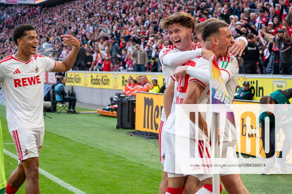 Deutschland: 1.Bundesliga 2026 2027, 5. Spieltag, 1.FC Köln vs Borussia Mönchengladbach, Sonntag, 11.10.2026 RheinEnergie-Stadion (Köln-Nordrhein-Westfalen): Tor und Torjubel zum 1:0 durch Isak Johannesson (1.FC Köln, 8). Freude, Emotionen, Jubel mit Said El Mala (1.FC Köln, 10) Köln RheinEnergier-Stadion, Köln Deutschland