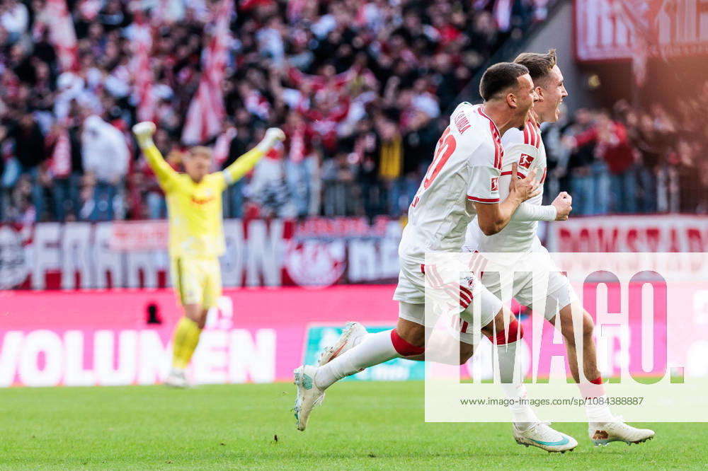 Isak Johannesson (1. FC Koeln, 8) celebrates scoring the 1:0 goal during the Bundesliga match between 1. FC Koeln vs. Borussia Moenchengladbach at Rheinenergie-Stadion on matchday 5 of the 1. Bundesliga on October 11, 2026 in Koeln, Germany. DFL REGULATIONS PROHIBIT ANY USE OF PHOTOGRAPHS AS IMAGE SEQUENCES AND OR QUASI-VIDEO. North Rhine Westphalia Germany