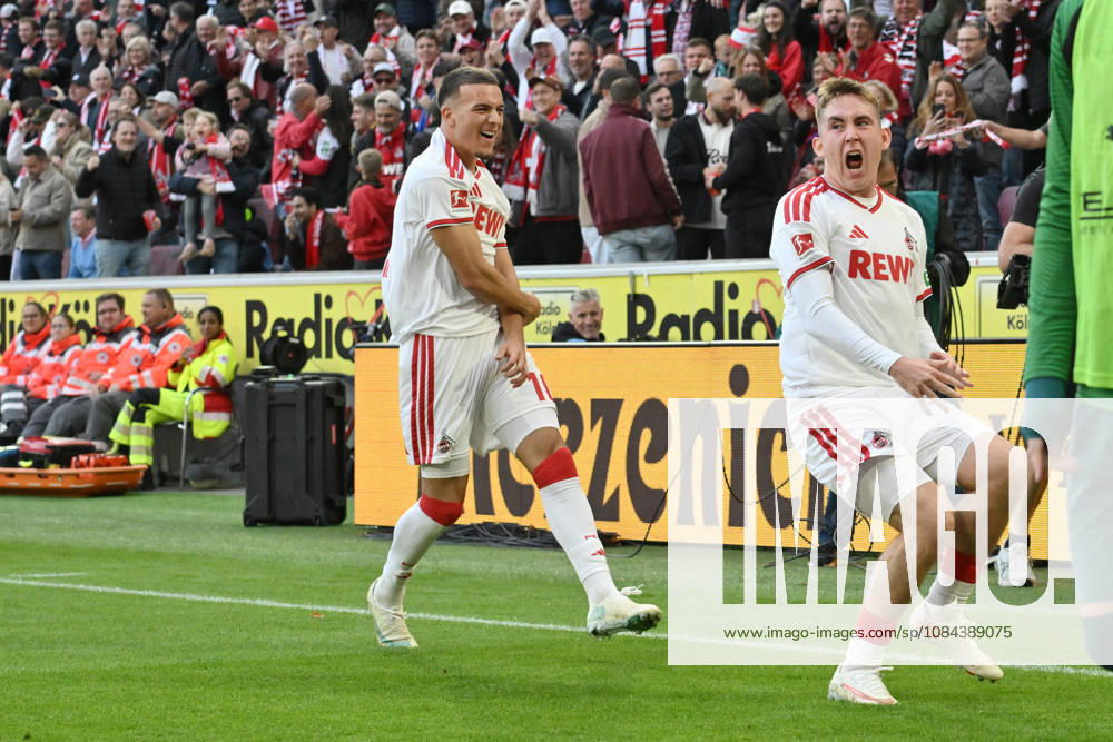 Jubel 1:0 Isak Johannesson (1.FC Koeln), Said El Mala (1. FC Koeln), v.re. 11.10.2026, Fussball 1. Bundesliga, Saison 2026 2027, 5. Spieltag, 1. FC Köln - Borussia Mönchengladbach DFL regulations prohibit any use of photographs as image sequences and or quasi-video Koeln Rhein-Energie-Stadion Nordrhein Westfalen Deutschland