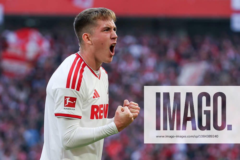 1. Bundesliga - 26 27 - 1. FC Köln - Borussia Mönchengladbach am 11.10.2026 im RheinEnergieSTADION in Köln Jubel, Torjubel, Torschuetze, Torschütze Isak Johannesson (Koeln 8) jubelt nach seinem Tor zum 1 zu 0