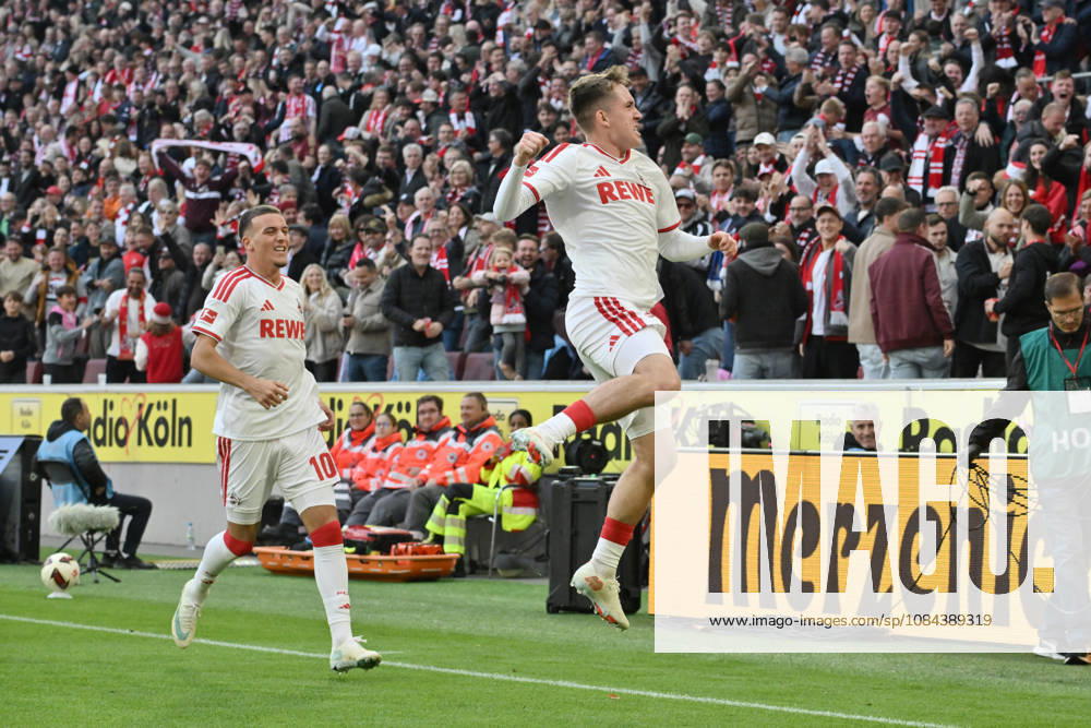 Jubel 1:0 Isak Johannesson (1.FC Koeln), Said El Mala (1. FC Koeln), v.re. 11.10.2026, Fussball 1. Bundesliga, Saison 2026 2027, 5. Spieltag, 1. FC Köln - Borussia Mönchengladbach DFL regulations prohibit any use of photographs as image sequences and or quasi-video Koeln Rhein-Energie-Stadion Nordrhein Westfalen Deutschland