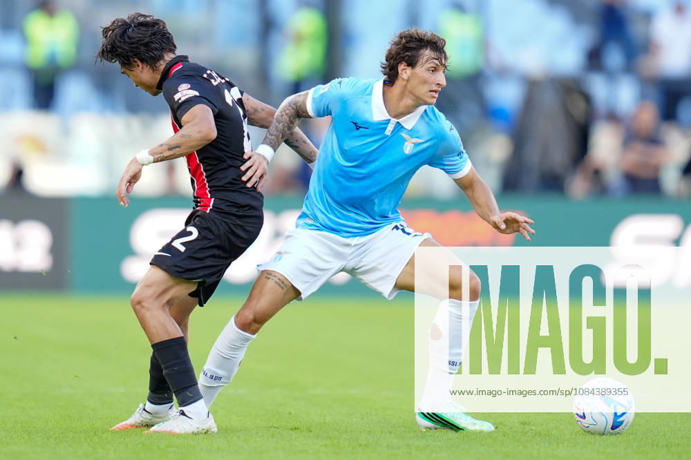 SS Lazio v AC Monza - Serie A Enilive Exequiel Zeballos of AC Monza and Romano Floriani Mussolini of SS Lazio compete for the ball during the Serie A Enilive match between SS Lazio and AC Monza at Olympic Stadium on October 11, 2026 in Rome, Italy. Rome Olympic Stadium Lazio Italy