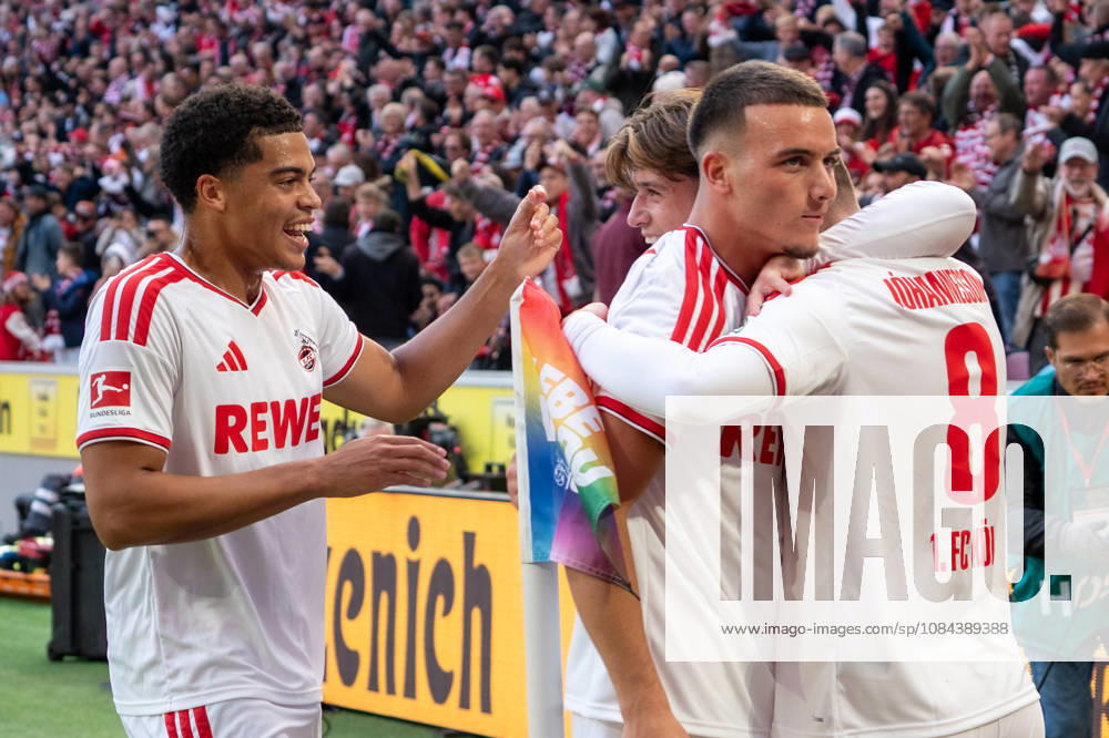 Deutschland: 1.Bundesliga 2026 2027, 5. Spieltag, 1.FC Köln vs Borussia Mönchengladbach, Sonntag, 11.10.2026 RheinEnergie-Stadion (Köln-Nordrhein-Westfalen): Tor und Torjubel zum 1:0 durch Isak Johannesson (1.FC Köln, 8). Freude, Emotionen, Jubel mit Saöd El Mala (1.FC Köln, 10) Köln RheinEnergier-Stadion, Köln Deutschland