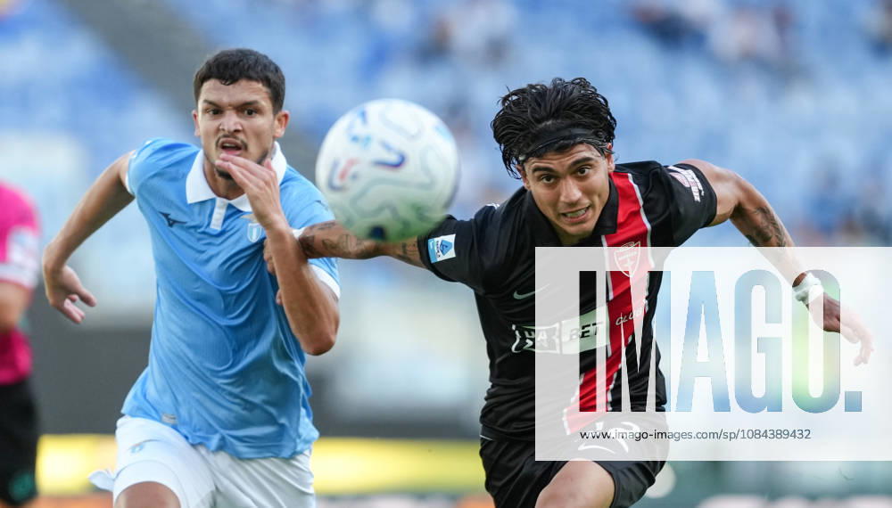 Reda Belahyane of SS Lazio and Exequiel Zeballos of AC Monza during the Serie A 2026 2027 football match between SS Lazio and AC Monza at Stadio Olimpico in Rome (Italy), October 11, 2026. AntoniettaxBaldassarre