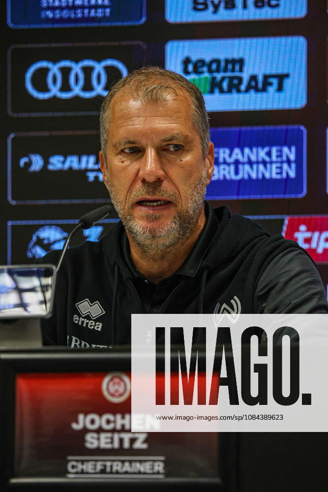 Trainer Jochen Seitz (Cheftrainer SV Wehen Wiesbaden) bei der Pressekonferenz nach bdem Spiel FC Ingolstadt 04 gegen SV Wehen Wiesbaden am 11.10.2026, DFB regulations prohibit any use of photographs as image sequences and or quasi-video. GER, Fussball, 3. Liga, Spieltag 8, FC Ingolstadt 04 gegen SV Wehen Wiesbaden, 11.10.2026, Audi Sportpark Ingolstadt