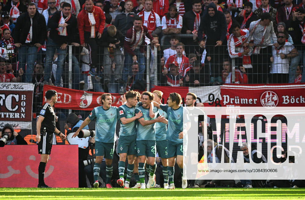 Cologne, Germany, 1. Bundesliga, Matchday 5, Rhein-Energie-Stadium Cologne, 1. FC Köln vs Bor. Mönchengladbach; Joe Scally (BMG) celebrates after scoring. Celebration, Joy, Action.