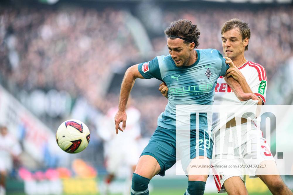 COLOGNE, GERMANY - 11 OCTOBER, 2026: Joe Scally, Borna Sosa - The Bundesliga match 1. FC Koeln vs. Borussia Moenchengladbach at RheinEnergieSTADION.