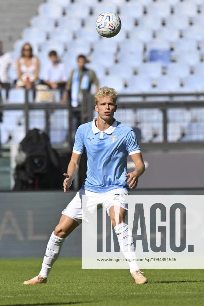 IPA89552620 - Oliver Provstgaard of Lazio in action during the 2026–2027 Serie A match between Lazio and Monza at the Olimpico Stadium on October 11, 2026, in Rome, Lazio. During the SS Lazio vs. AC Monza Italian Serie A soccer match in Rome, Italy, on October 11, 2026