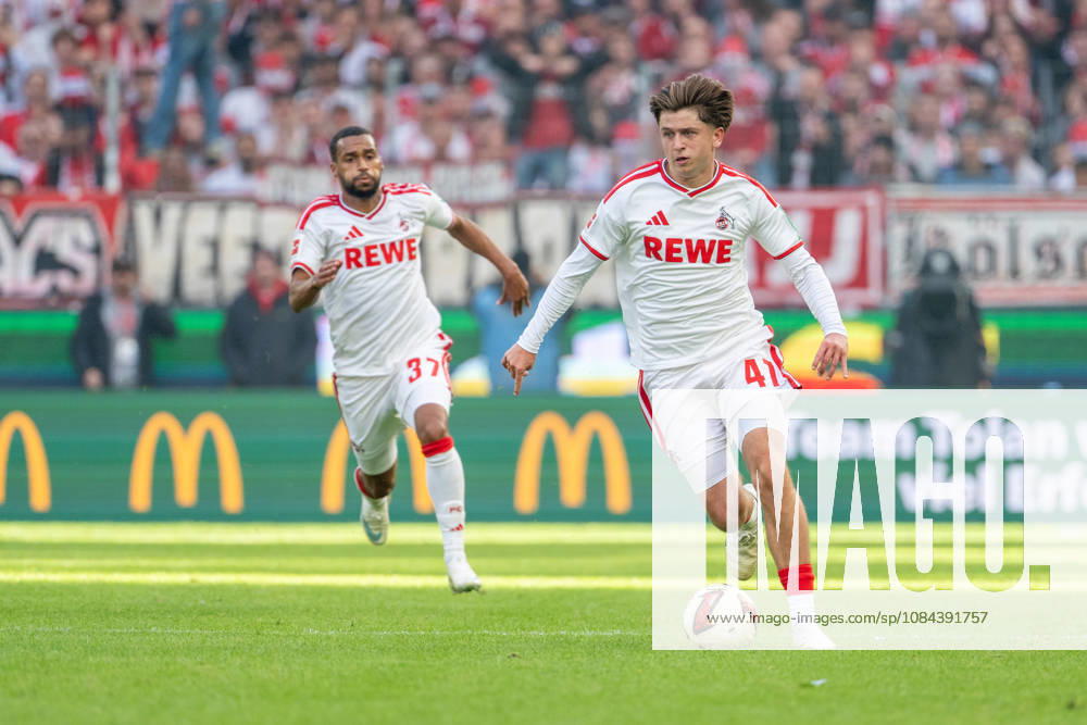 Linton Maina (1.FC Koeln, 37), Mikey Moore (1.FC Koeln, 47) mit einem Sprint am Ball 1.FC Köln vs. Borussia Moenchengladbach, Fussball, Bundesliga, 5.Spieltag, Saison 2026 27, 12.10.2026, DFL REGULATIONS PROHIBIT ANY USE OF PHOTOGRAPHS AS IMAGE SEQUENCES AND OR QUASI-VIDEO, 1.FC Köln vs. Borussia Moenchengladbach, Fussball, Bundesliga, 5.Spieltag, Saison 2026 27, 12.10.2026 Köln