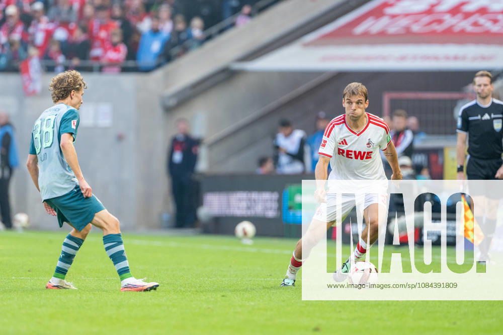 Hugo Bolin (Borussia Moenchengladbach, 38) attackiert, Julian Pauli (1.FC Koeln, 03) 1.FC Köln vs. Borussia Moenchengladbach, Fussball, Bundesliga, 5.Spieltag, Saison 2026 27, 12.10.2026, DFL REGULATIONS PROHIBIT ANY USE OF PHOTOGRAPHS AS IMAGE SEQUENCES AND OR QUASI-VIDEO, 1.FC Köln vs. Borussia Moenchengladbach, Fussball, Bundesliga, 5.Spieltag, Saison 2026 27, 12.10.2026 Köln