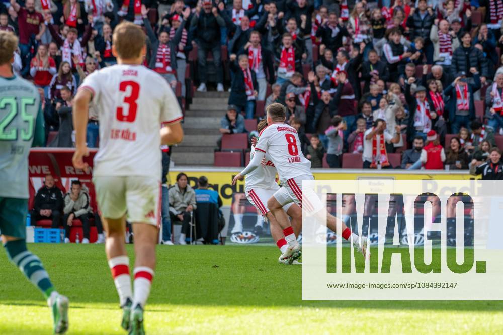 Isak Bergmann Johannesson, Mittelfeld, (1.FC Koeln 8), beim Jubel nach dem 1:0, 1. FC Koeln vs. Borussia Moenchengladbach, Fussball, 1. Bundesliga, 5. Spieltag, 11.10.2026 DFB DFL regulations prohibit any use of photographs as image sequences and or quasi-video Koeln Nordrhein-Westfalen Deutschland