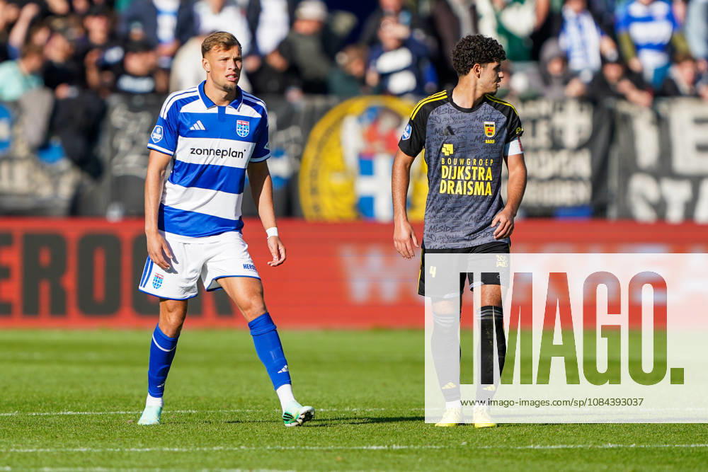 2026-10-11 VriendenLoterij Eredivisie: PEC Zwolle v SC Cambuur ZWOLLE, NETHERLANDS - OCTOBER 11: Sydney van Hooijdonk of PEC Zwolle and Ismaël Baouf of SC Cambuur during the VriendenLoterij Eredivisie match between PEC Zwolle and SC Cambuur at Mac3Park Stadion on October 11, 2026 in Zwolle, Netherlands. Zwolle Mac3Park Stadion Netherlands Content not available for redistribution in The Netherlands directly or indirectly through any third parties.