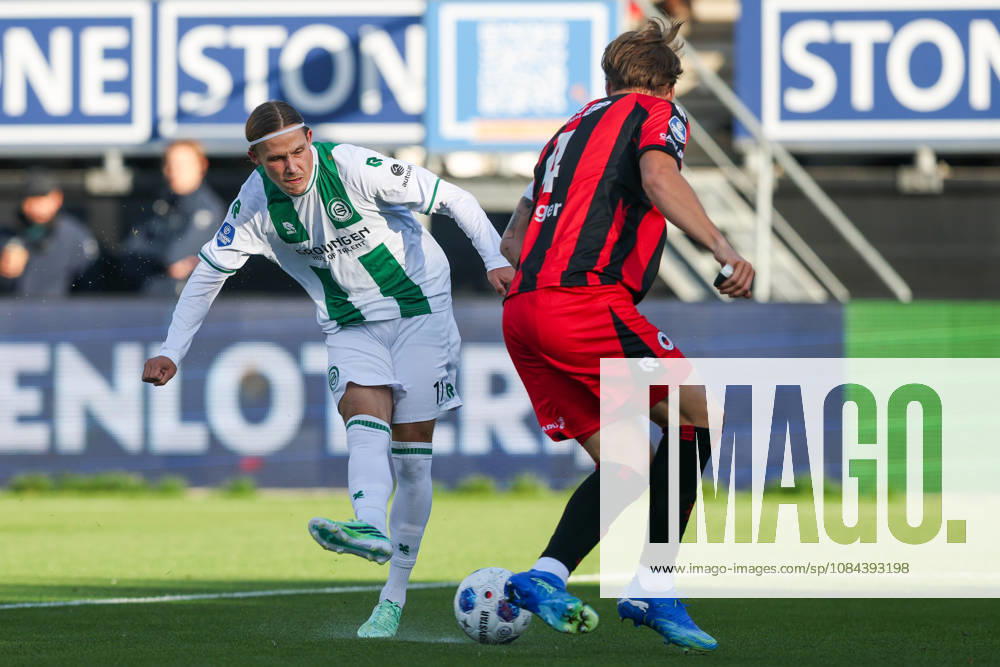 2026-10-11 Excelsior Rotterdam v FC Groningen - Dutch Eredivisie ROTTERDAM, NETHERLANDS - OCTOBER 11: Jacob Ondrejka of FC Groningen shoots the ball during the Dutch Eredivisie match between Excelsior Rotterdam and FC Groningen at Stadion Woudestein on October 11, 2026 in Rotterdam, Netherlands. Rotterdam Stadion Woudestein Netherlands Content not available for redistribution in The Netherlands directly or indirectly through any third parties.