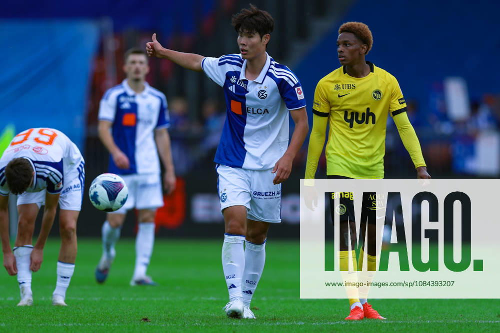 GC Zürich gegen BSC Young Boys Brack Super League 11. Oktober 2026 Youngjun Lee (18, Grasshopper Club Zürich, li.) und Alvyn Sanches (10, BSC Young Boys) im Spiel der Brack Super League zwischen dem Grasshopper Club Zürich (GCZ) und dem BSC Young Boys (YB) am 11. Oktober 2026 im Stadion Letzigrund in Zürich, Schweiz. Zürich Stadion Letzigrund Zürich Schweiz