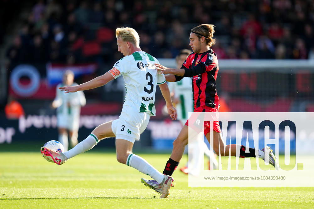Eredivisie: Excelsior Rotterdam v FC Groningen Rotterdam - Thijmen Blokzijl of FC Groningen duels for the ball with Agust Orri Thorsteinsson of Excelsior Rotterdam during the eight competition round of the 2026 2027 Eredivisie season. The match is set between Excelsior Rotterdam and FC Groningen at Stadion Woudestein on 11 October 2026 in Rotterdam, Netherlands. (Hero Images Yannick Verhoeven)