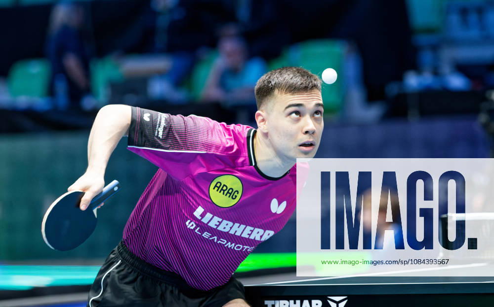 Kay Stumper Post SV Muelhausen Germany (foto-ms1273) at the 2026 European Table tennis, Tischtennis Championships in Ljubljana LJUBLJANA, SLOVENIA - 11 OCTOBER 2026: Kay Stumper Post SV Muelhausen Germany (foto-ms1273) in action at the European Table Tennis Championships in Stozice Arena, Ljubljana, Slovenia (Photo by Manfred Schillings) Ljubljana Stozice Arena Slovenia