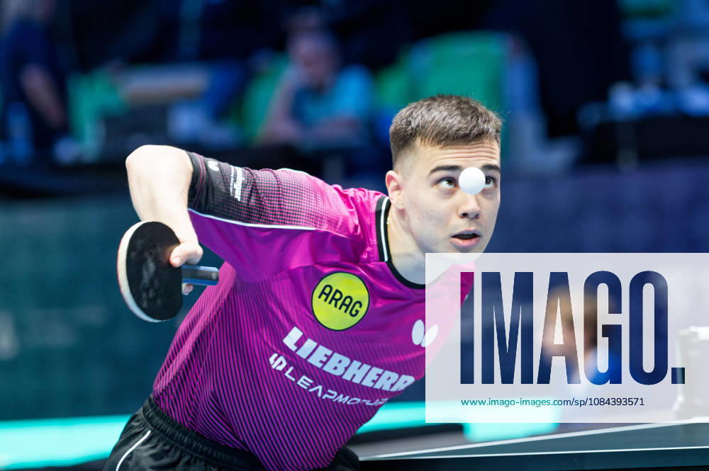 Kay Stumper Post SV Muelhausen Germany (foto-ms1274) at the 2026 European Table tennis, Tischtennis Championships in Ljubljana LJUBLJANA, SLOVENIA - 11 OCTOBER 2026: Kay Stumper Post SV Muelhausen Germany (foto-ms1274) in action at the European Table Tennis Championships in Stozice Arena, Ljubljana, Slovenia (Photo by Manfred Schillings) Ljubljana Stozice Arena Slovenia