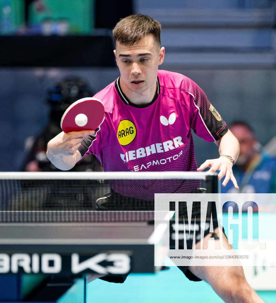 Kay Stumper Post SV Muelhausen Germany (foto-ms1278) at the 2026 European Table tennis, Tischtennis Championships in Ljubljana LJUBLJANA, SLOVENIA - 11 OCTOBER 2026: Kay Stumper Post SV Muelhausen Germany (foto-ms1278) in action at the European Table Tennis Championships in Stozice Arena, Ljubljana, Slovenia (Photo by Manfred Schillings) Ljubljana Stozice Arena Slovenia