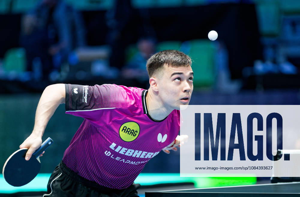 Kay Stumper Post SV Muelhausen Germany (foto-ms1275) at the 2026 European Table tennis, Tischtennis Championships in Ljubljana LJUBLJANA, SLOVENIA - 11 OCTOBER 2026: Kay Stumper Post SV Muelhausen Germany (foto-ms1275) in action at the European Table Tennis Championships in Stozice Arena, Ljubljana, Slovenia (Photo by Manfred Schillings) Ljubljana Stozice Arena Slovenia