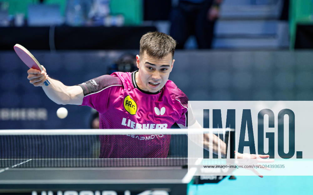 Kay Stumper Post SV Muelhausen Germany (foto-ms1276) at the 2026 European Table tennis, Tischtennis Championships in Ljubljana LJUBLJANA, SLOVENIA - 11 OCTOBER 2026: Kay Stumper Post SV Muelhausen Germany (foto-ms1276) in action at the European Table Tennis Championships in Stozice Arena, Ljubljana, Slovenia (Photo by Manfred Schillings) Ljubljana Stozice Arena Slovenia
