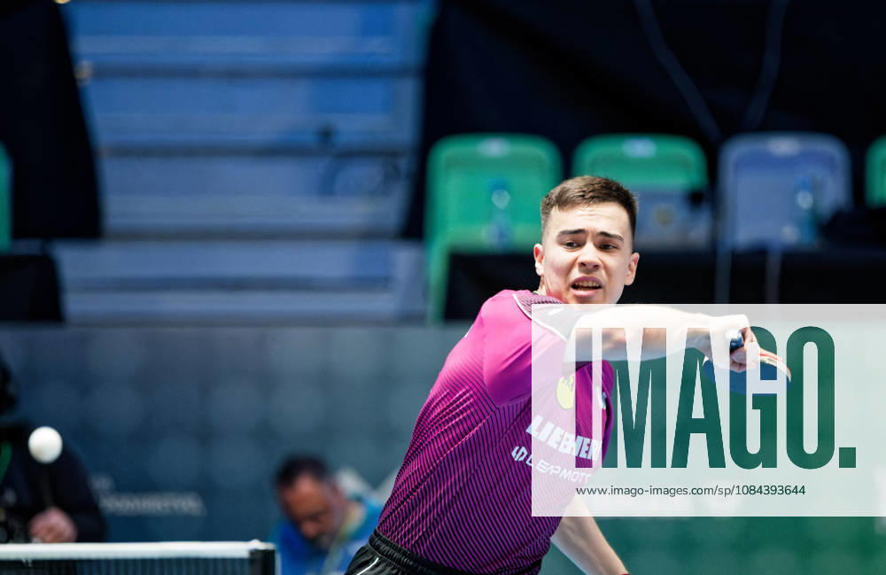 Kay Stumper Post SV Muelhausen Germany (foto-ms1277) at the 2026 European Table tennis, Tischtennis Championships in Ljubljana LJUBLJANA, SLOVENIA - 11 OCTOBER 2026: Kay Stumper Post SV Muelhausen Germany (foto-ms1277) in action at the European Table Tennis Championships in Stozice Arena, Ljubljana, Slovenia (Photo by Manfred Schillings) Ljubljana Stozice Arena Slovenia