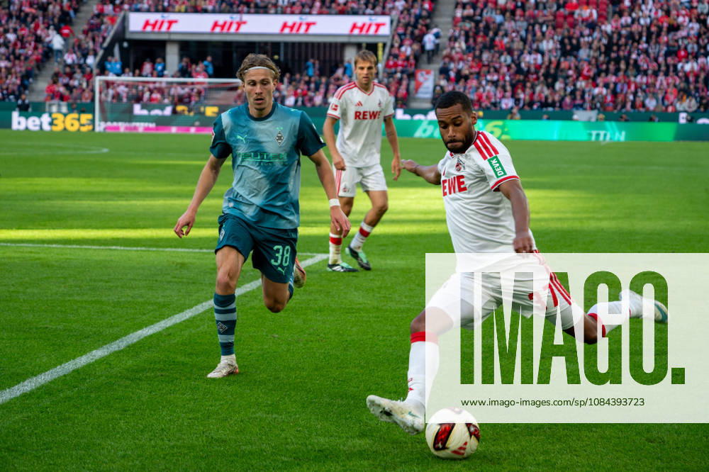 Deutschland: 1.Bundesliga 2026 2027, 5. Spieltag, 1.FC Köln vs Borussia Mönchengladbach, Sonntag, 11.10.2026 RheinEnergie-Stadion (Köln-Nordrhein-Westfalen): Linton Maina (1.FC Köln, 37) Zweikampf, Spielszene, Duell, duel, tackle, tackling, Dynamik, Action, Aktion gegen Hugo Bolin (Borussia Mönchengladbach, 38) Köln RheinEnergier-Stadion, Köln Deutschland