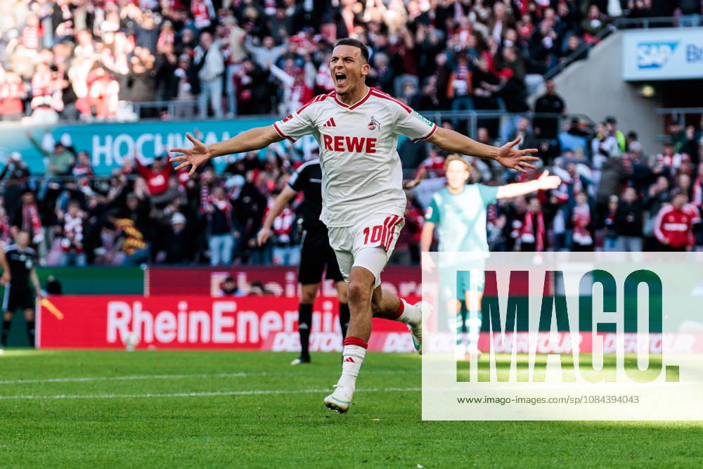 Said El Mala (1. FC Koeln, 10) celebrates scoring the 2:1 goal during the Bundesliga match between 1. FC Koeln vs. Borussia Moenchengladbach at Rheinenergie-Stadion on matchday 5 of the 1. Bundesliga on October 11, 2026 in Koeln, Germany. DFL REGULATIONS PROHIBIT ANY USE OF PHOTOGRAPHS AS IMAGE SEQUENCES AND OR QUASI-VIDEO. North Rhine Westphalia Germany