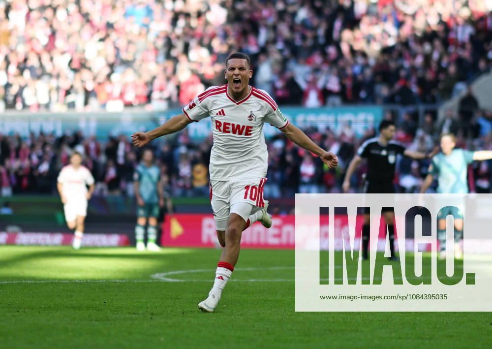 Fussball 1.Bundesliga, 1.FC Koeln - Borussia Mönchengladbach . Said El Mala ( 1.FC Köln ) nach seinem Tor zum 2 zu 1. Koeln