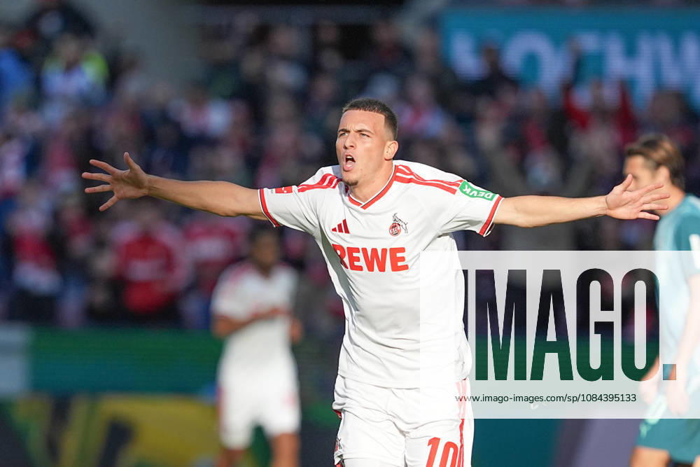 Herren, Fußball, 1.Bundesliga, 1.FC Köln - Borussia Mönchengladbach, Saison 2026 2027, RheinEnergieSTADION: Torjubel nach dem Tor zum 2:1 für den 1.FC Köln durch Torschütze Said El Mala (1.FC Köln, 10) DFB regulations prohibit any use of photographs as image sequences and or quasi-video.