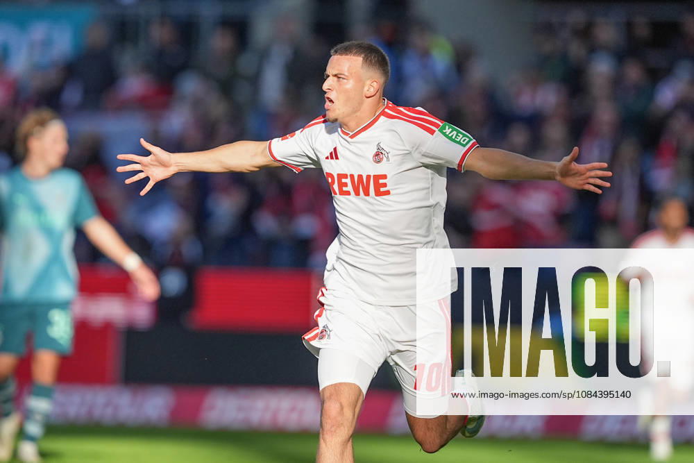 Herren, Fußball, 1.Bundesliga, 1.FC Köln - Borussia Mönchengladbach, Saison 2026 2027, RheinEnergieSTADION: Torjubel nach dem Tor zum 2:1 für den 1.FC Köln durch Torschütze Said El Mala (1.FC Köln, 10) DFB regulations prohibit any use of photographs as image sequences and or quasi-video.