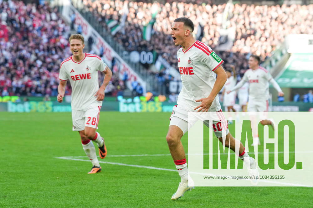 Herren, Fußball, 1.Bundesliga, 1.FC Köln - Borussia Mönchengladbach, Saison 2026 2027, RheinEnergieSTADION: Torjubel nach dem Tor zum 2:1 für den 1.FC Köln durch Torschütze Said El Mala (1.FC Köln, 10) zusammen mit Sebastian Sebulonsen (1.FC Köln, 28) DFB regulations prohibit any use of photographs as image sequences and or quasi-video.