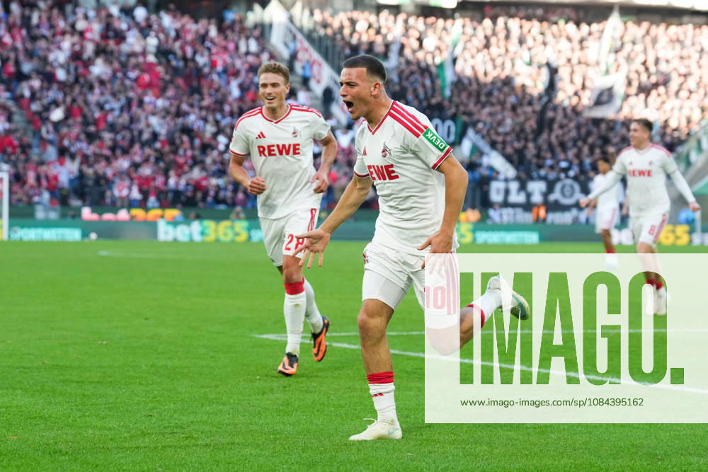 Herren, Fußball, 1.Bundesliga, 1.FC Köln - Borussia Mönchengladbach, Saison 2026 2027, RheinEnergieSTADION: Torjubel nach dem Tor zum 2:1 für den 1.FC Köln durch Torschütze Said El Mala (1.FC Köln, 10) zusammen mit Sebastian Sebulonsen (1.FC Köln, 28) DFB regulations prohibit any use of photographs as image sequences and or quasi-video.