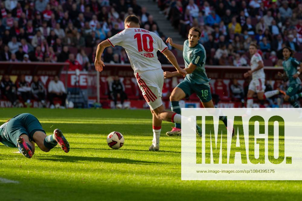 Said El-Mala, Mittelfeld, (1.FC Koeln 10), beim Angriff zum 2:1, 1. FC Koeln vs. Borussia Moenchengladbach, Fussball, 1. Bundesliga, 5. Spieltag, 11.10.2026 DFB DFL regulations prohibit any use of photographs as image sequences and or quasi-video Koeln Nordrhein-Westfalen Deutschland