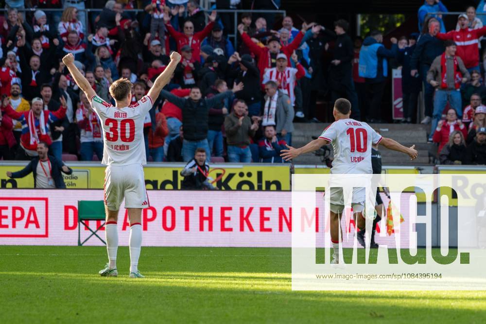 Said El-Mala, Mittelfeld, (1.FC Koeln 10), beim Jubel nach dem 2:1, 1. FC Koeln vs. Borussia Moenchengladbach, Fussball, 1. Bundesliga, 5. Spieltag, 11.10.2026 DFB DFL regulations prohibit any use of photographs as image sequences and or quasi-video Koeln Nordrhein-Westfalen Deutschland
