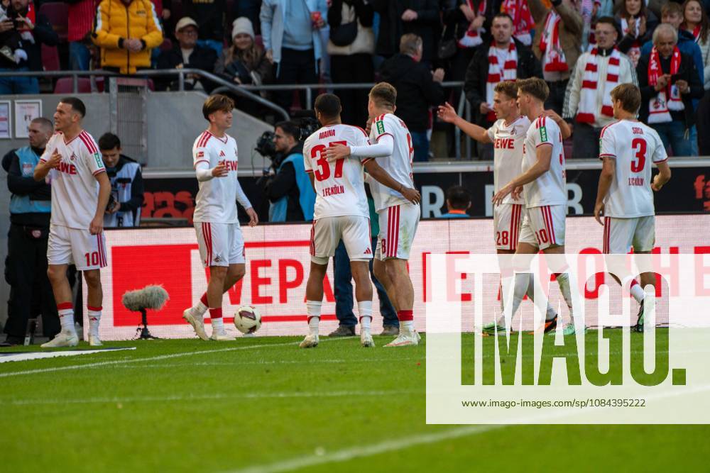 Said El-Mala, Mittelfeld, (1.FC Koeln 10), beim Jubel nach dem 2:1, 1. FC Koeln vs. Borussia Moenchengladbach, Fussball, 1. Bundesliga, 5. Spieltag, 11.10.2026 DFB DFL regulations prohibit any use of photographs as image sequences and or quasi-video Koeln Nordrhein-Westfalen Deutschland
