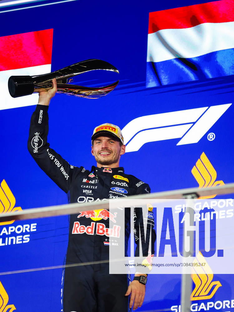 F1 - SINGAPORE GRAND PRIX 2026 podium VERSTAPPEN Max (nld), Red Bull Racing Ford RB22, portrait during the 2026 Formula 1 Singapore Grand Prix, 17th round of the 2026 Formula One World Championship, WM, Weltmeisterschaft from October 9 to 11, 2026 on the Marina Bay Street Circuit, in Singapore, Singapore - SingaporeSingapore