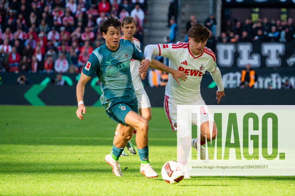 Deutschland: 1.Bundesliga 2026 2027, 5. Spieltag, 1.FC Köln vs Borussia Mönchengladbach, Sonntag, 11.10.2026 RheinEnergie-Stadion (Köln-Nordrhein-Westfalen): Mikey Moore (1.FC Köln,74) Zweikampf, Spielszene, Duell, duel, tackle, tackling, Dynamik, Action, Aktion gegen Philipp Sander (Borussia Mönchengladbach,16) Köln RheinEnergier-Stadion, Köln Deutschland