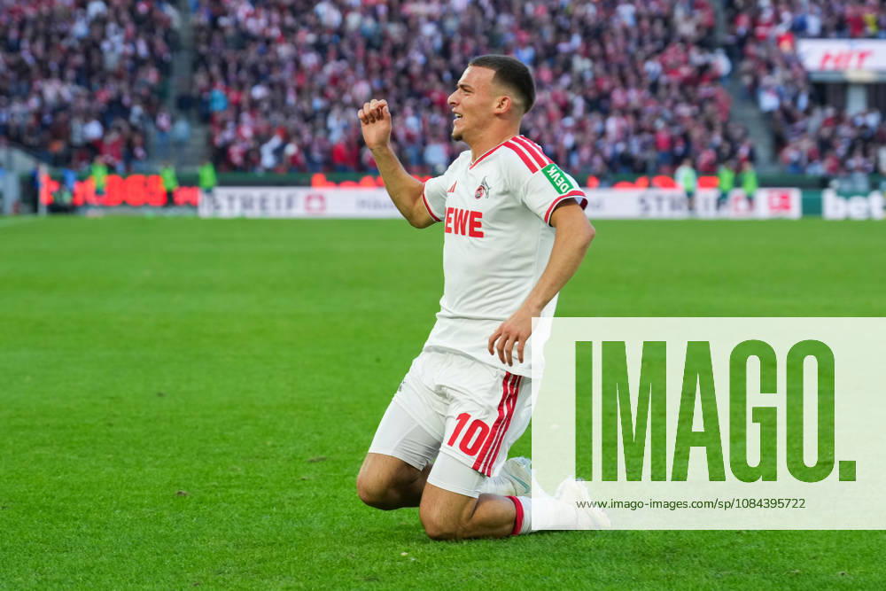 Herren, Fußball, 1.Bundesliga, 1.FC Köln - Borussia Mönchengladbach, Saison 2026 2027, RheinEnergieSTADION: Torjubel nach dem Tor zum 2:1 für den 1.FC Köln durch Torschütze Said El Mala (1.FC Köln, 10) zusammen mit Sebastian Sebulonsen (1.FC Köln, 28) DFB regulations prohibit any use of photographs as image sequences and or quasi-video.