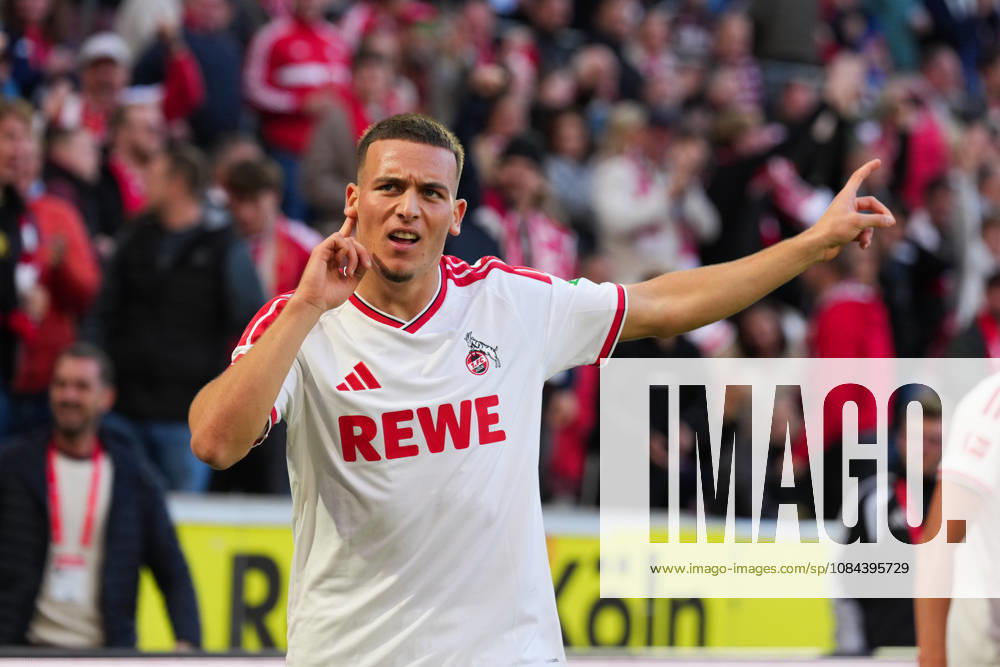 Herren, Fußball, 1.Bundesliga, 1.FC Köln - Borussia Mönchengladbach, Saison 2026 2027, RheinEnergieSTADION: Torjubel nach dem Tor zum 2:1 für den 1.FC Köln durch Torschütze Said El Mala (1.FC Köln, 10) DFB regulations prohibit any use of photographs as image sequences and or quasi-video.