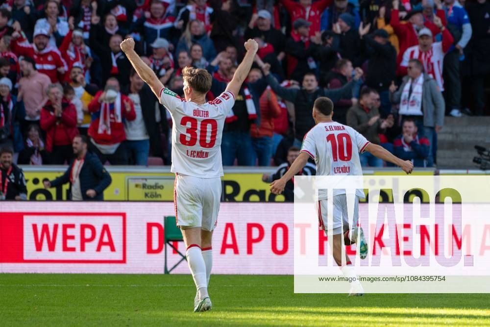 Said El-Mala, Mittelfeld, (1.FC Koeln 10), beim Jubel nach dem 2:1, 1. FC Koeln vs. Borussia Moenchengladbach, Fussball, 1. Bundesliga, 5. Spieltag, 11.10.2026 DFB DFL regulations prohibit any use of photographs as image sequences and or quasi-video Koeln Nordrhein-Westfalen Deutschland