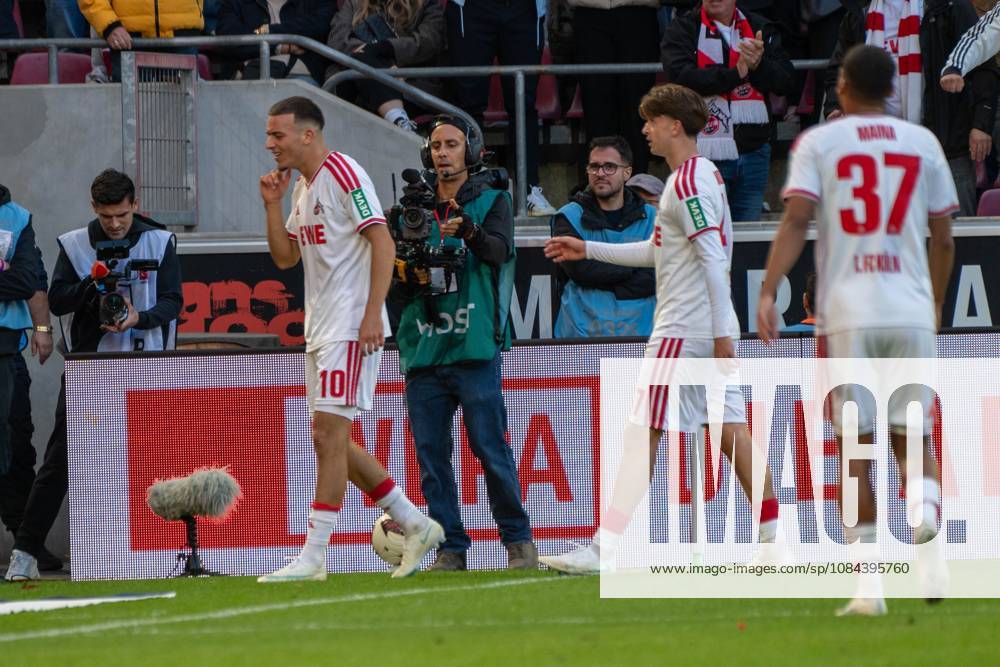 Said El-Mala, Mittelfeld, (1.FC Koeln 10), beim Jubel nach dem 2:1, 1. FC Koeln vs. Borussia Moenchengladbach, Fussball, 1. Bundesliga, 5. Spieltag, 11.10.2026 DFB DFL regulations prohibit any use of photographs as image sequences and or quasi-video Koeln Nordrhein-Westfalen Deutschland